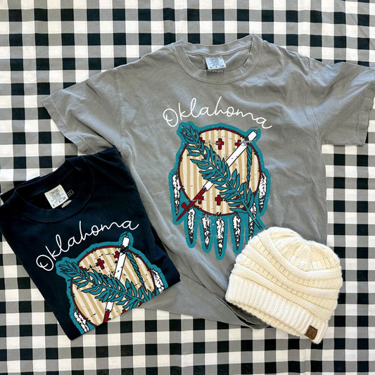 CJ Oklahoma Striped Dreamcatcher Graphic Tee