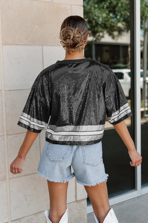 GC Cowboys Full Sequin Sparkle Crop Graphic