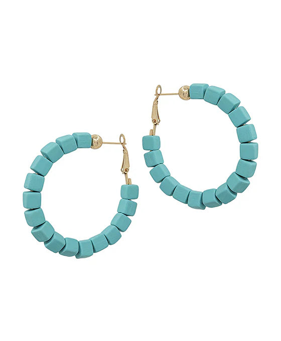 Square Hoop Cube Earrings