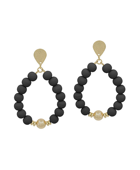 Teardrop Clay/Metal Ball Earrings