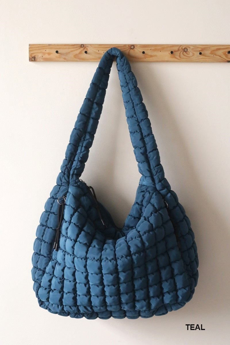 Oversized Quilted Carryall Crossbody Bag