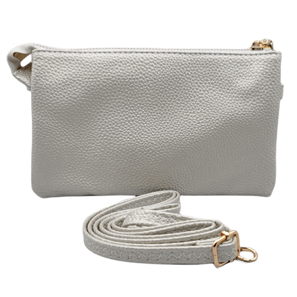 Solid Pleather Crossbody Wristlet