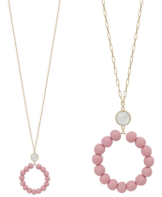 Clay Ball Round Pendant Necklace