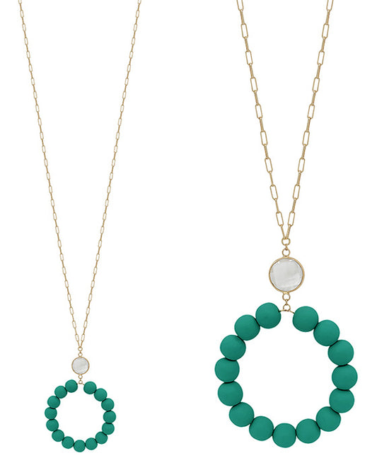 Clay Ball Round Pendant Necklace