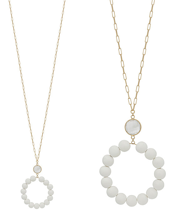 Clay Ball Round Pendant Necklace