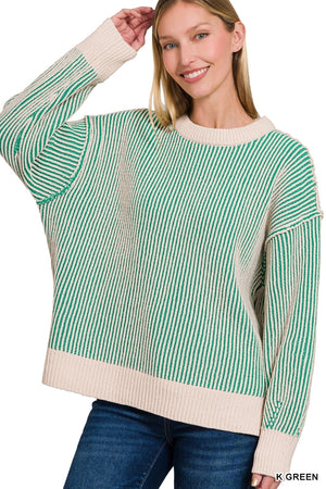 **Coming Soon**Zenana Two Tone Crewneck Sweater