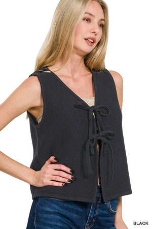 Tie Front Sweater Vest