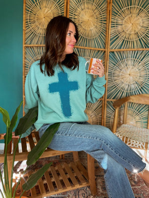 Splatter Cross Graphic Sweatshirt