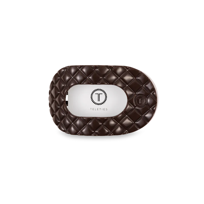 TELETIES Round Flat Quilted Hair Clip-Small