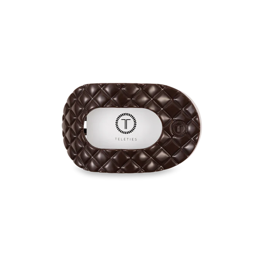 TELETIES Round Flat Quilted Hair Clip-Small