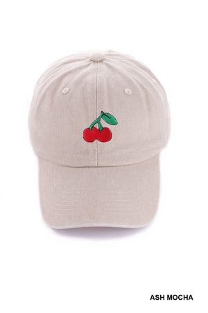 Cherry Embroidered Hat