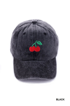 Cherry Embroidered Hat