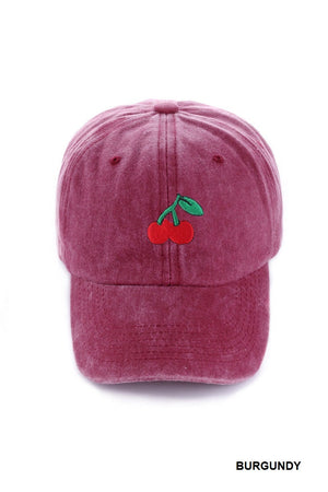 Cherry Embroidered Hat