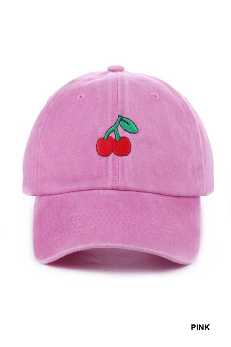 Cherry Embroidered Hat