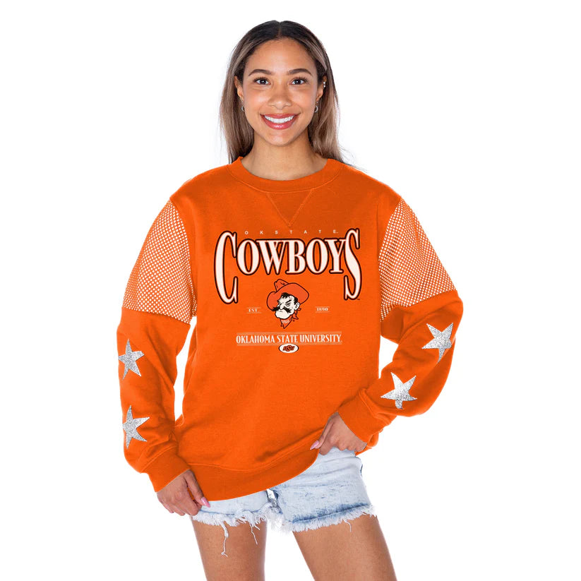 GC OSU Rhinestone Star Patch Pullover Sweatshirt