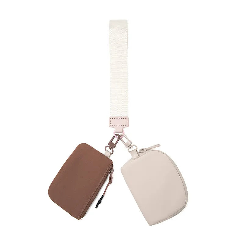 Dual Pouch Keychain Wristlet Keychain Wallet