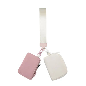 Dual Pouch Keychain Wristlet Keychain Wallet