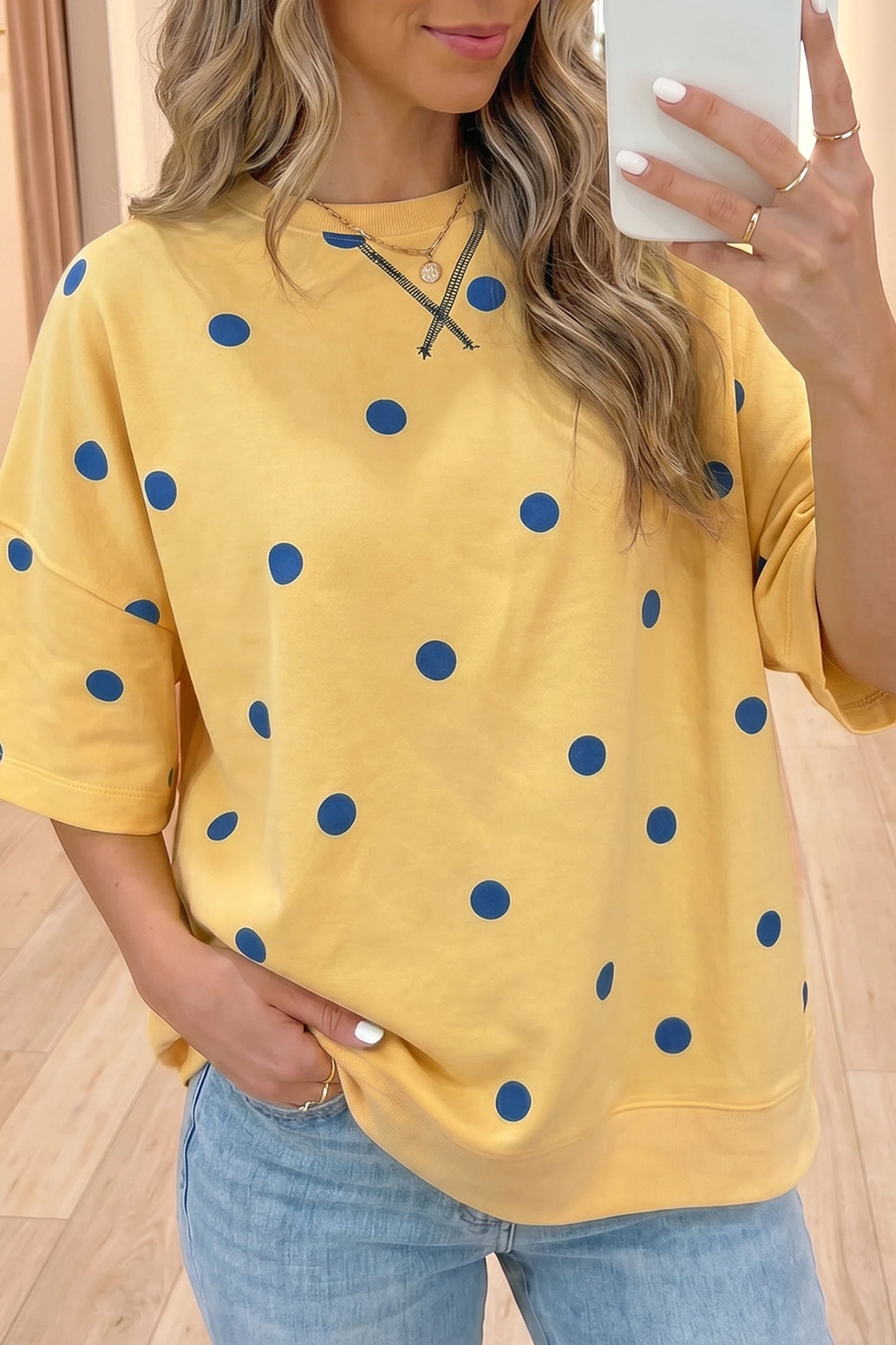 Polka Dot Oversized Top
