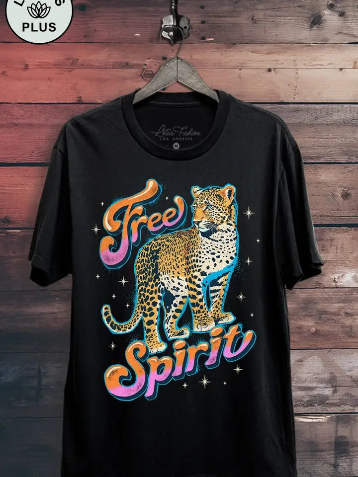 Free Spirit Leopard Graphic Tee