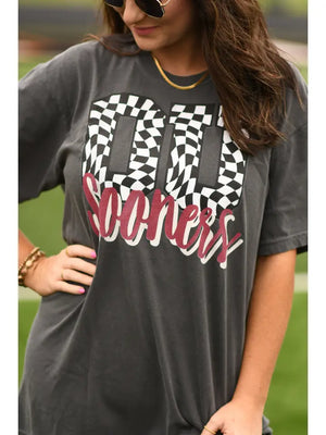 OU Sooners Checked Graphic Tee