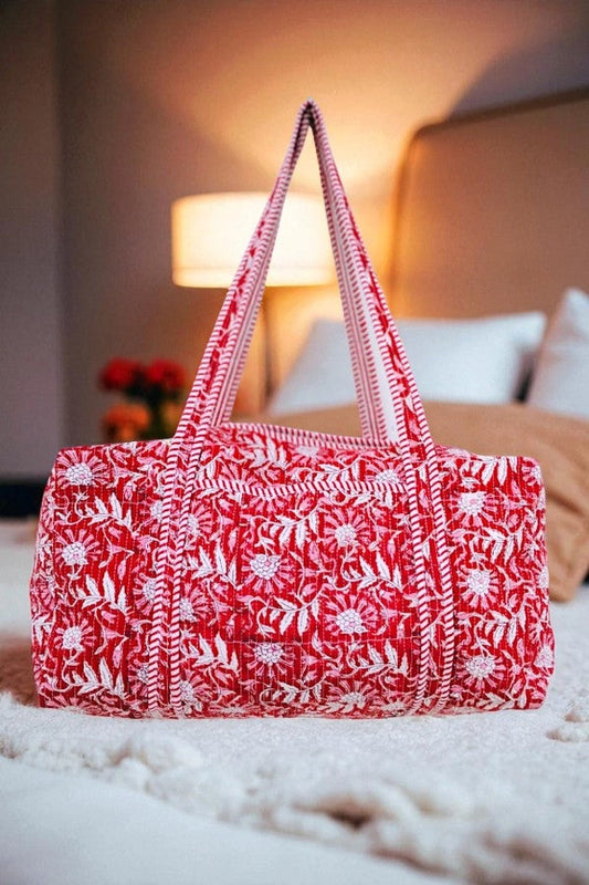 Hampton Red Floral Duffle Bag