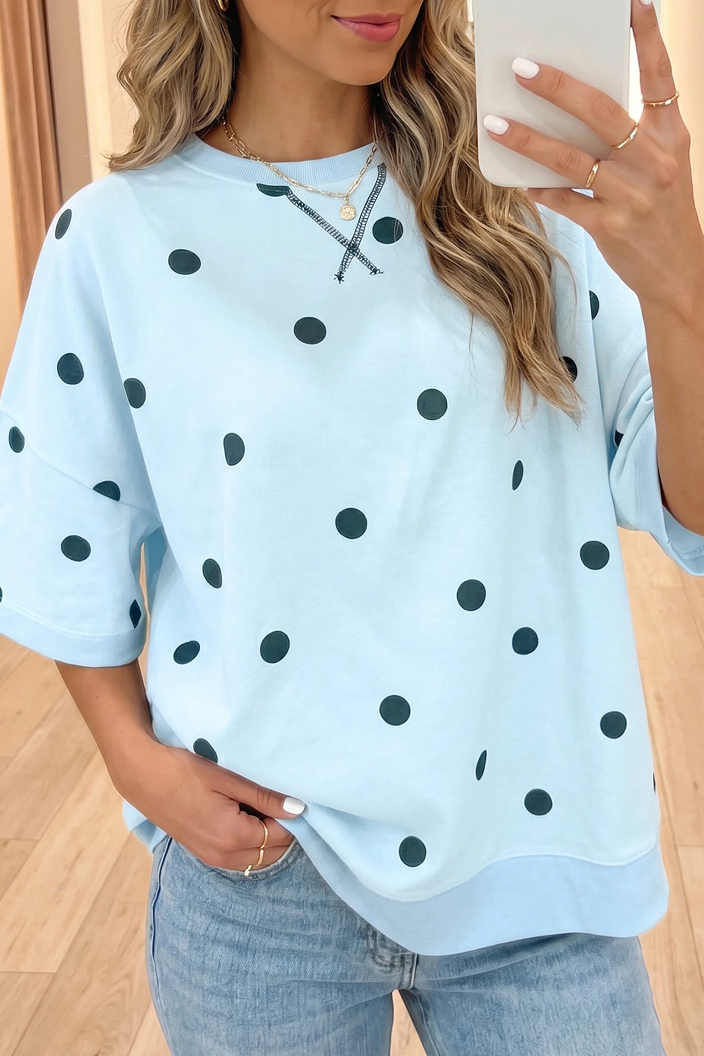 Polka Dot Oversized Top