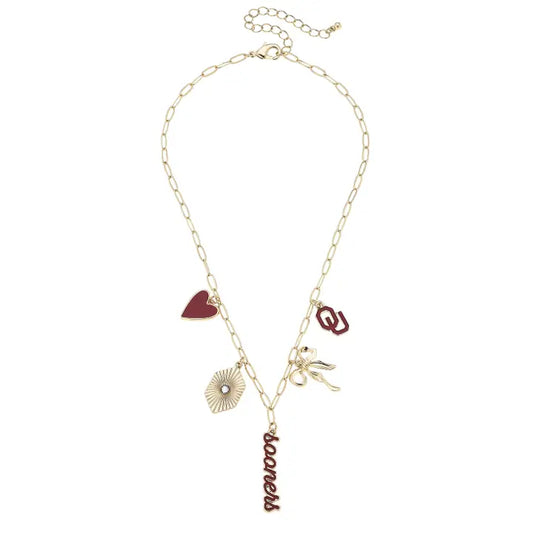 OU Paper Clip Charm Collector Necklace by Canvas Style