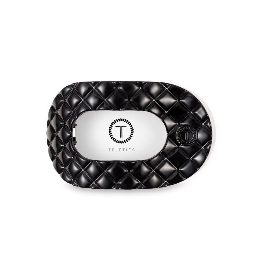 TELETIES Round Flat Quilted Hair Clip-Medium