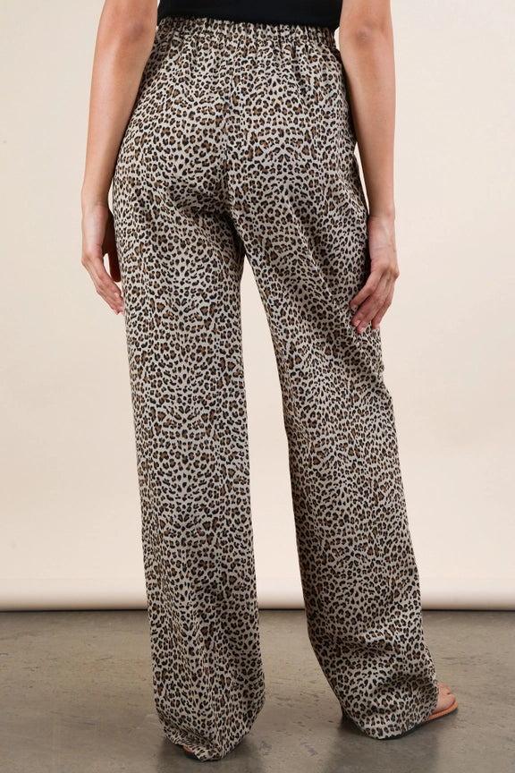 Animal Print Wide Leg Pants