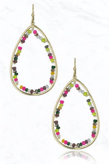 Delicate Bead Teardrop Earrings