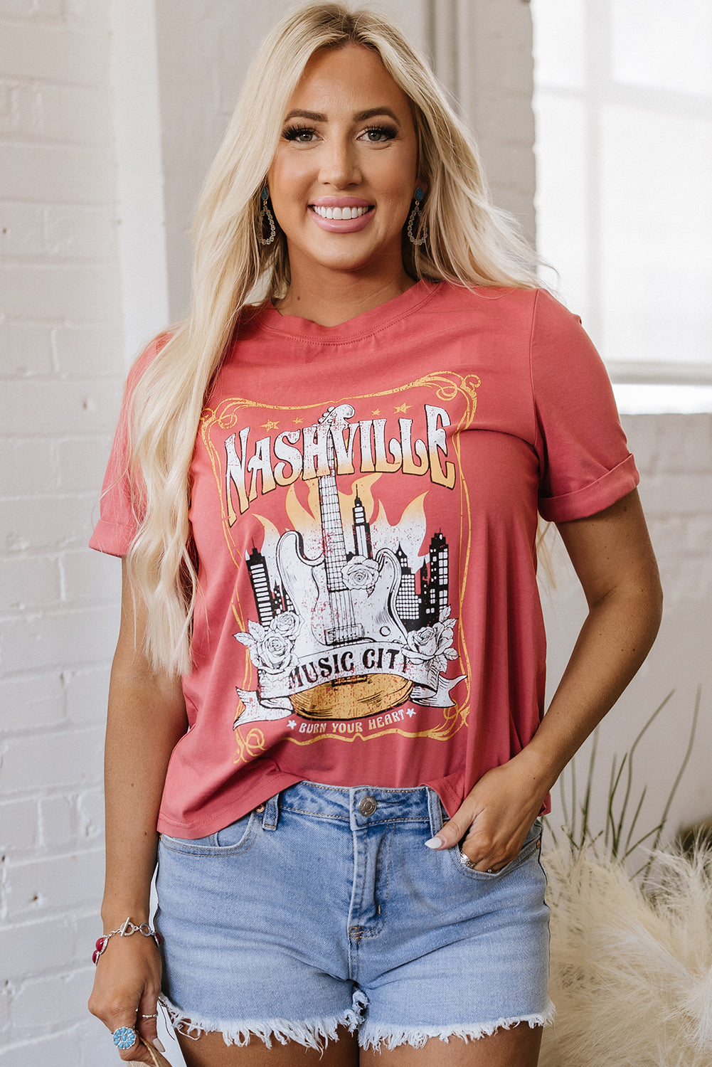 Retro Nashville Music City Graphic Tee