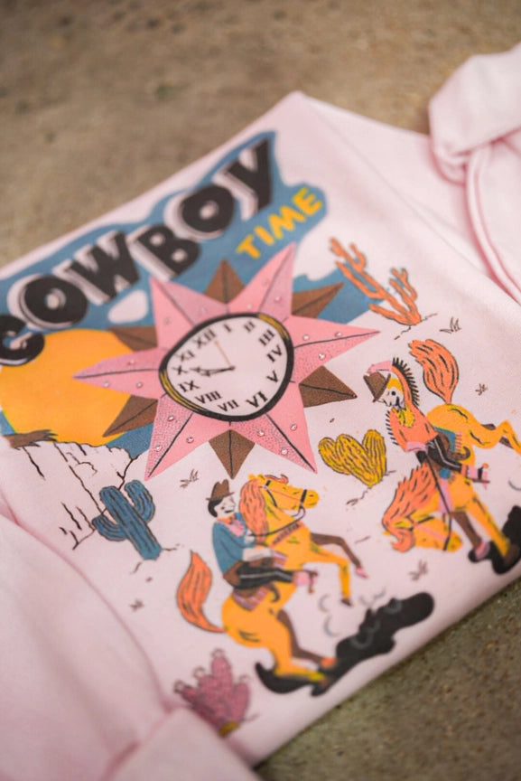 Gina It's Cowboy Time Graphic L/S Everyday Graphic Sweatshirt