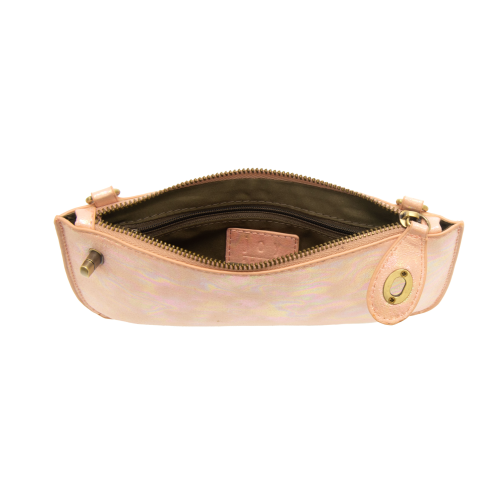 PINK HOLOGRAPHIC MINI WRISTLET CROSSBODY BY JOY SUSAN