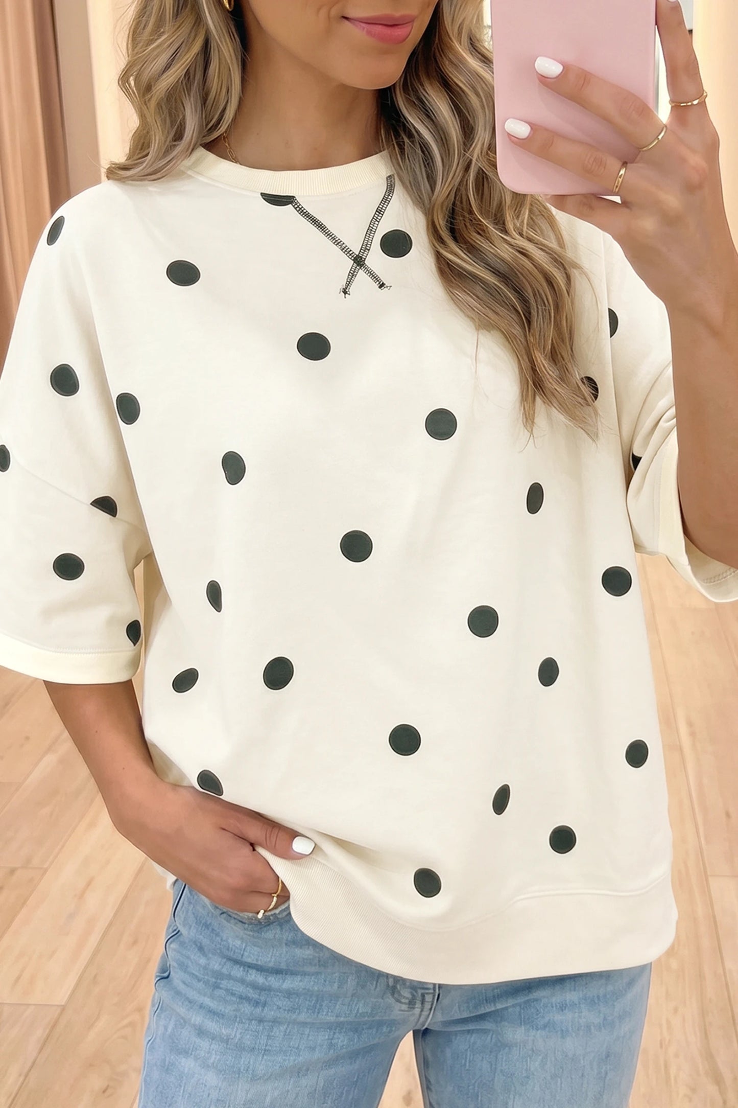 Polka Dot Oversized Top