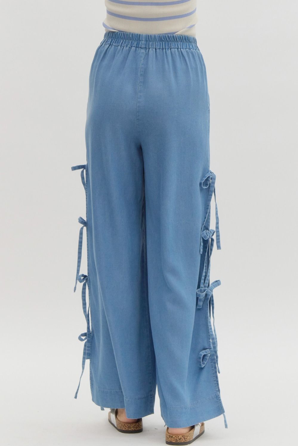 **Coming Soon**Entro Bow Detail Wide Leg Tencel Pants