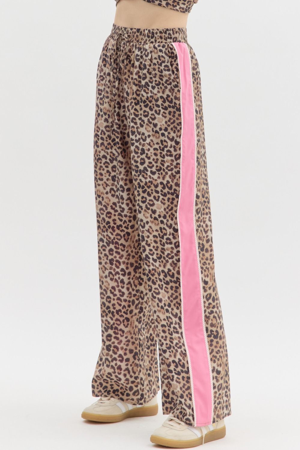 Entro Pink Stripe Leopard Pants