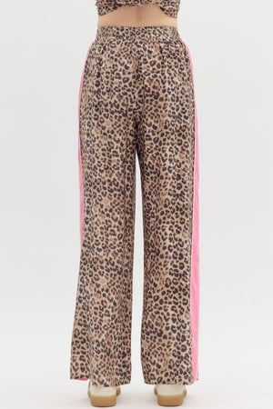 Entro Pink Stripe Leopard Pants