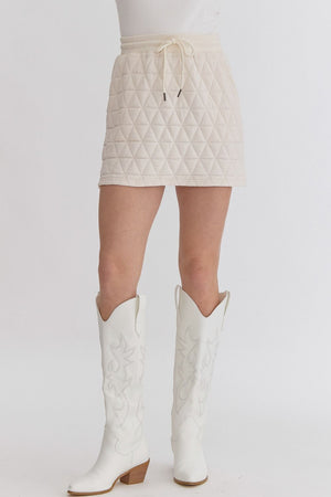 Entro Textured Quilted Top/Skirt Set