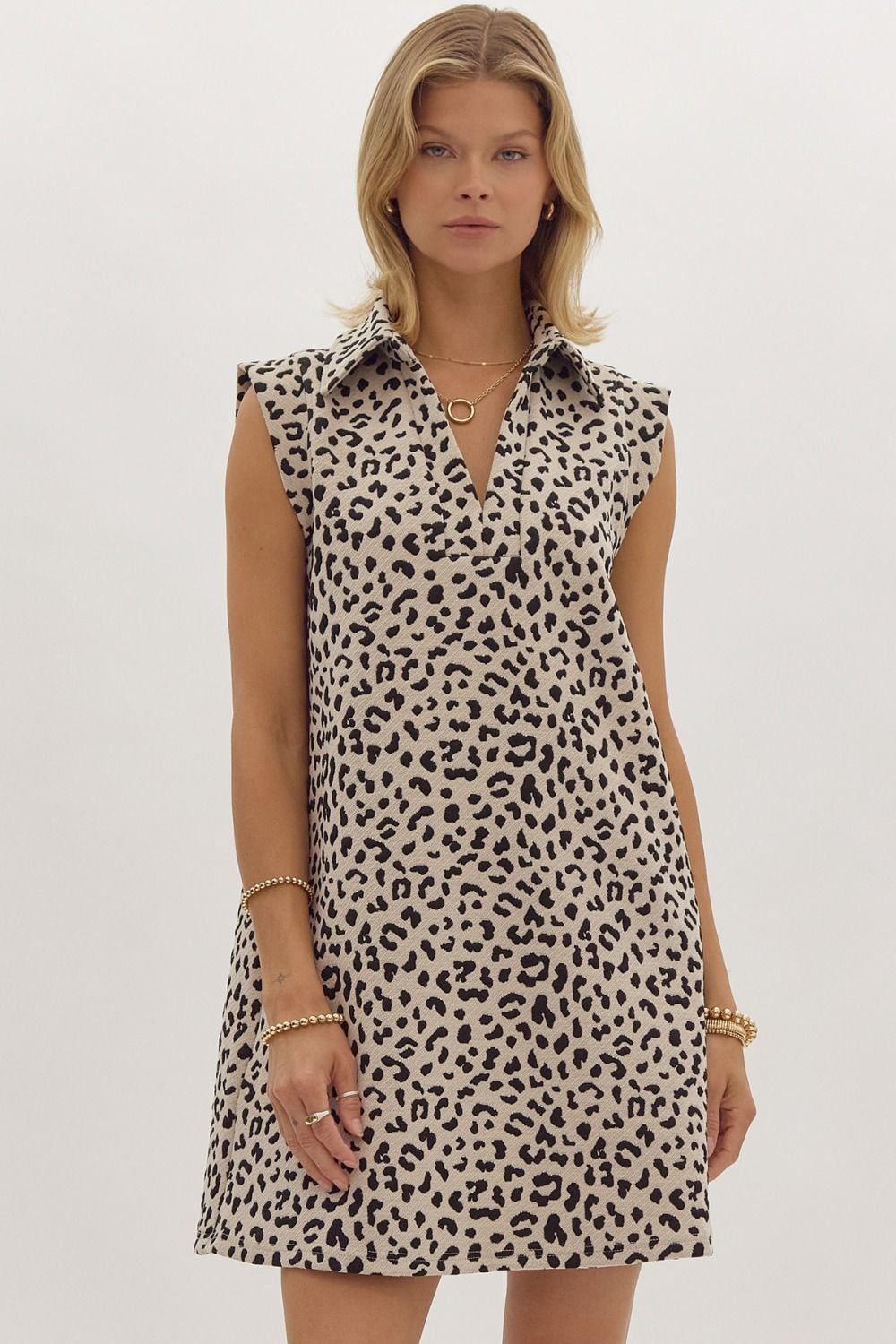 Entro Leopard Print Pocket Dress