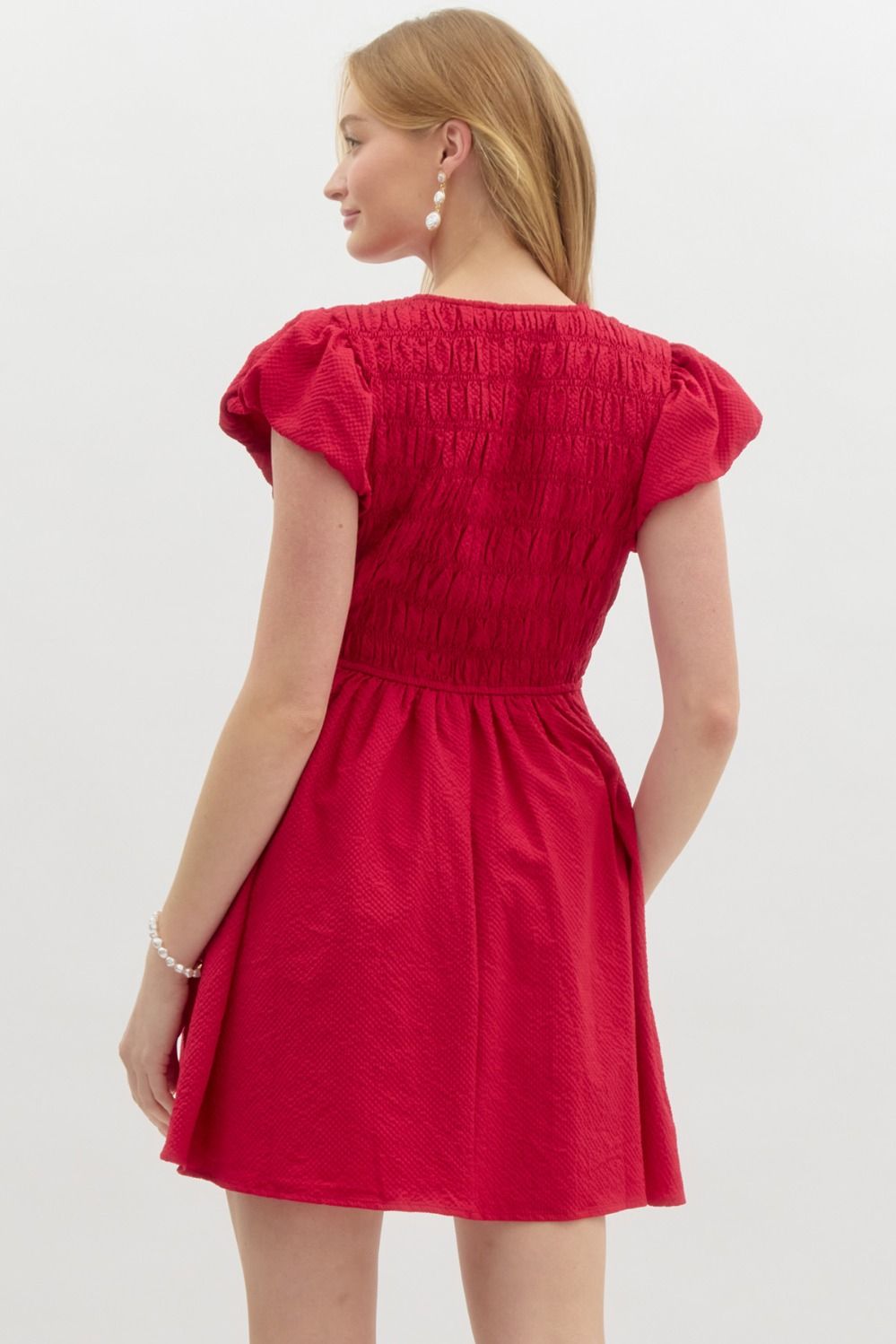 Entro Textured Bow Detail Dress