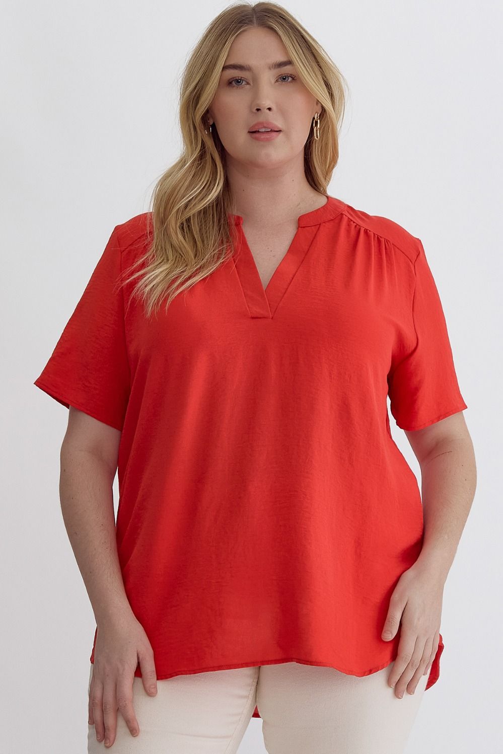 Entro V-Neck Placket Plus Top