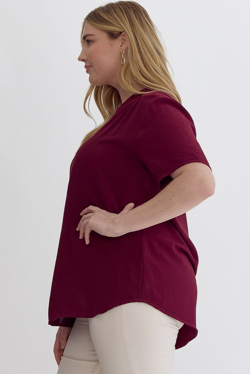 Entro V-Neck Placket Plus Top