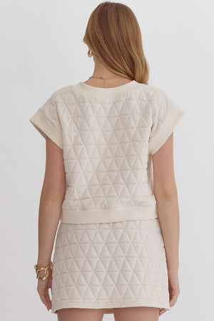 Entro Textured Quilted Top/Skirt Set