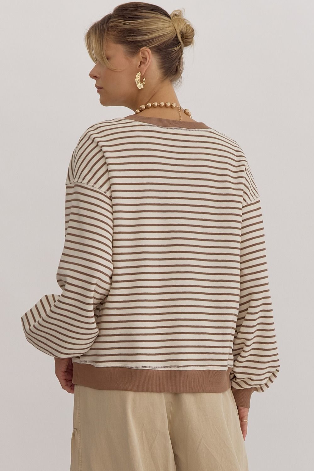 Entro Stripe Print L/S Top