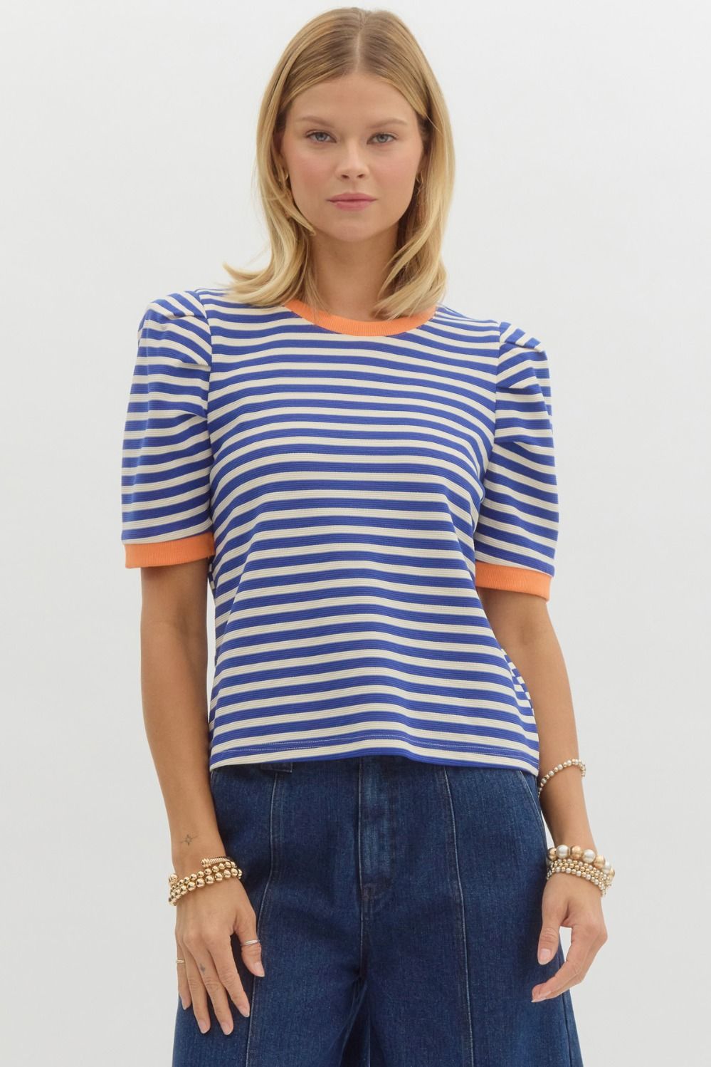 Entro Striped Pullover Top