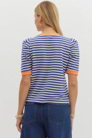 Entro Striped Pullover Top