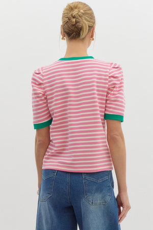 Entro Striped Pullover Top