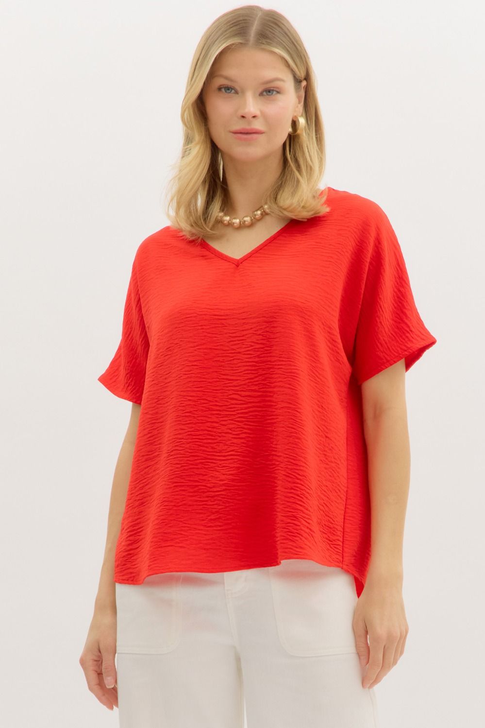 Entro Classic V-Neck Pullover Top