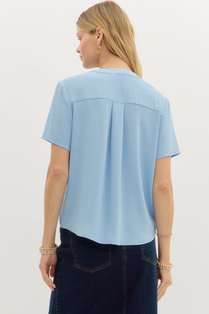 Entro Classic Split V-Neck Top