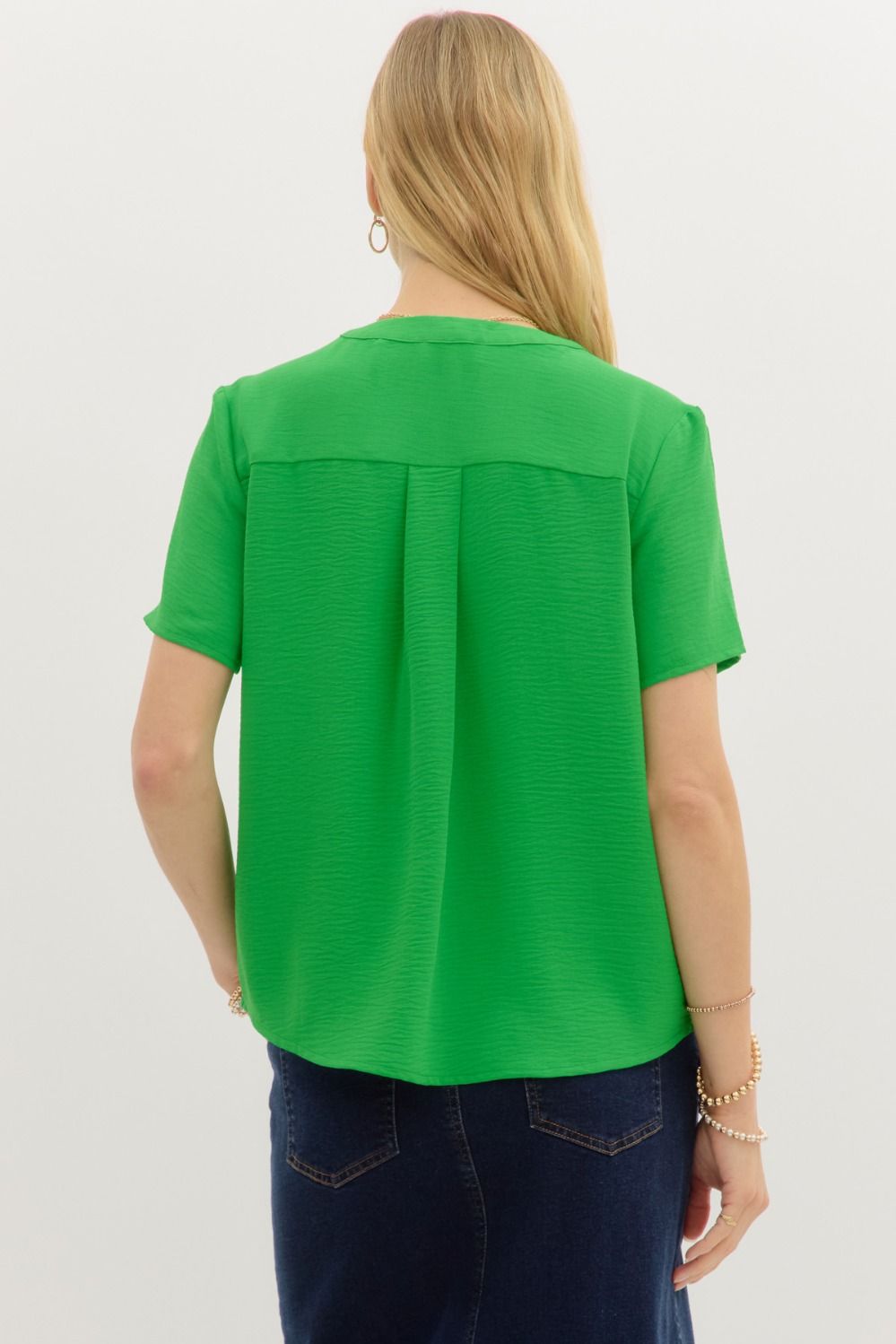 Entro Classic Split V-Neck Top